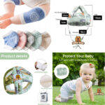 Baby Toddler Protective Helmet and Anti Slip Knee Pads - BellaBear Addition - Green - Image 2