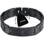Black BellaBear Bible Verse Cross Bracelet for Men