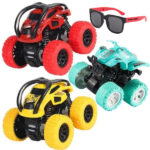 Kids Mini Monster Truck and Quad Bike Toys - 360 Spin and Flip Action