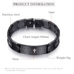 Black BellaBear Bible Verse Cross Bracelet for Men - Image 3