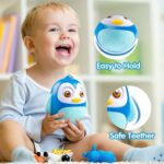 Penguin Weeble Wobble Educational Fun Tumbler Toy For Babies - Blue - Image 2
