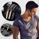 Our Father Bullet Pendant Necklace with Cross + BellaBear Pouch - Black - Image 3
