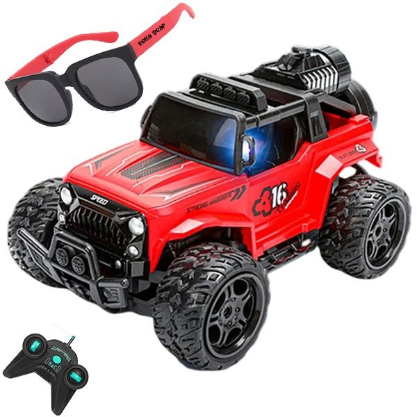 Off-Road RC Jeep Like Truck with Mist Spray, LED Headlights and Sunglasses