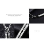 Our Father Bullet Pendant Necklace with Cross + BellaBear Pouch - Silver - Image 2