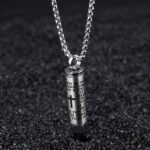 Our Father Bullet Pendant Necklace with Cross + BellaBear Pouch - Silver - Image 3