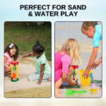 Kids Beach Sand Toy Water Wheel Tower Set - 6 pcs - Image 3