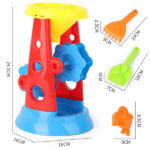 Kids Beach Sand Toy Water Wheel Tower Set - 6 pcs - Image 2